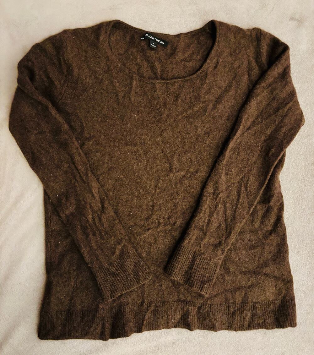 41 Hawthorn 100% Cashmere Scoop Neck Pullover Sweater Brown XL (runs small)